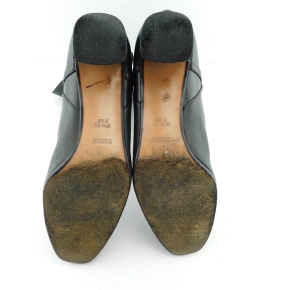 BALLY Black Leather Strapped High Ankle Block Heel Boots 37.5EU / 7US - Picture 7 of 8